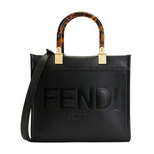 FENDI FF Jacquard Shopper Tote Shoulder Bag Brown
